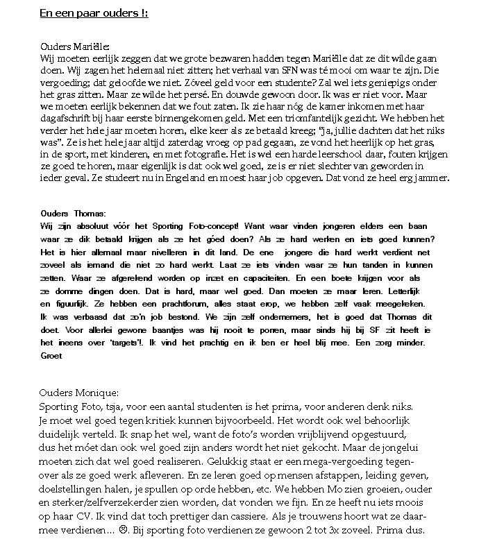 Referenties van ouders van fotografen